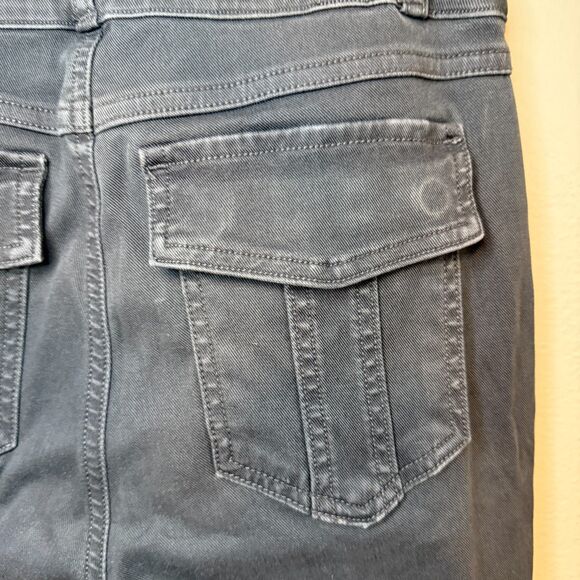 Spanx Stretch Twill Ankle Dark Gray Cargo Pants Medium TALL Inseam - Picture 12 of 14